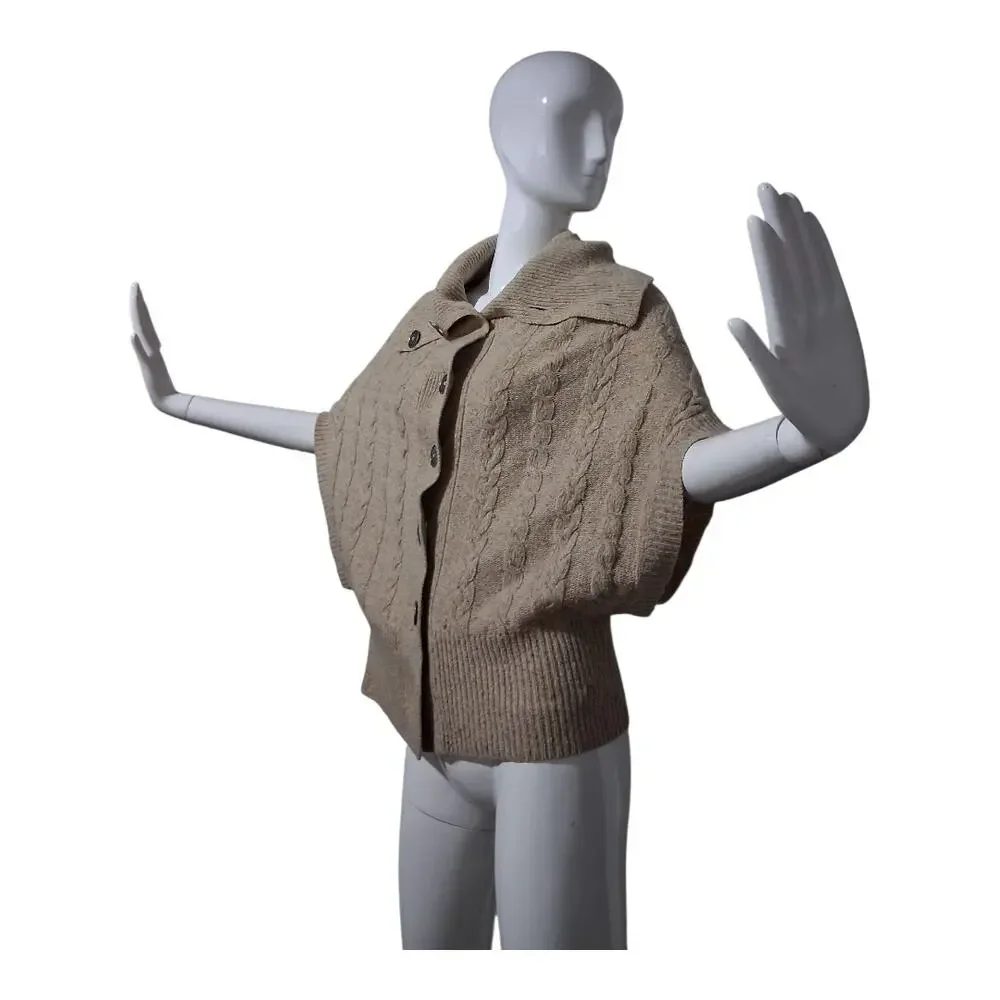 Margaret OLeary Quiet Luxury Womens Small Wool Cashmere‎ Cable Knit Prep Sweater